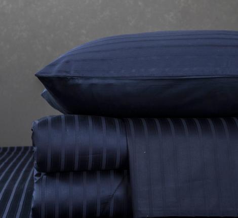 Постельное белье "Kazanov.A." Stripe Le-Man (индиго) Страйп Сатин, Евро