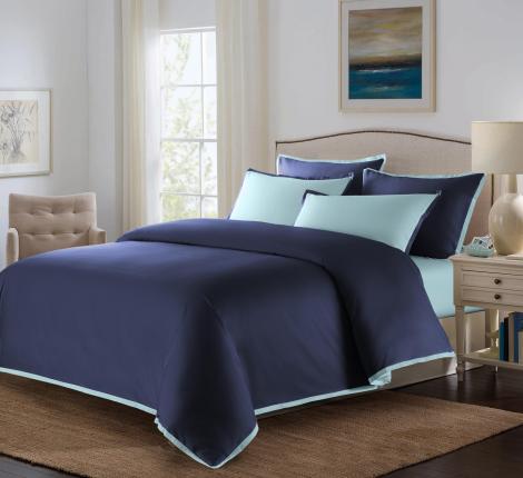 Постельное бельё Sharmes Solid «Coctail» 1,5 спальный, Темно-синий/Голубая бирюза