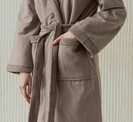 Халат Luxberry "COZY HOME" Махра/Варёный хлопок (шоколадный), S