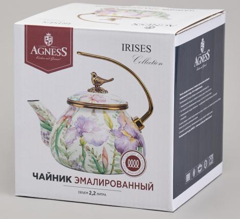 Чайник эмалированный AGNESS "ФЛАНДРИЯ", 2,2 л