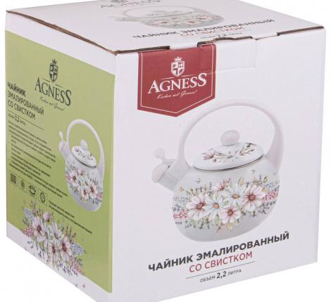 Чайник эмалированный со свистком "ДВОРЦОВЫЙ ПАРК", 2,2 л