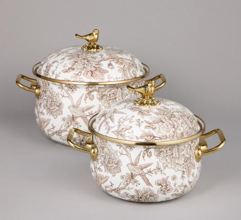 Набор эмалированных кастрюль с крышкой "ROYAL GARDEN", 4 предмета