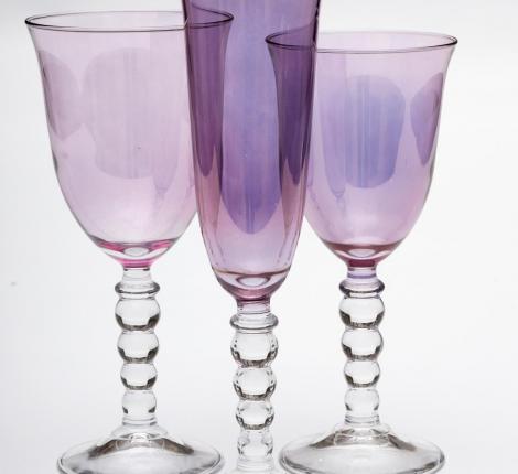 Бокал для вина "PERLE" PINK (розовый), хрустальное стекло, высота 17,5 см