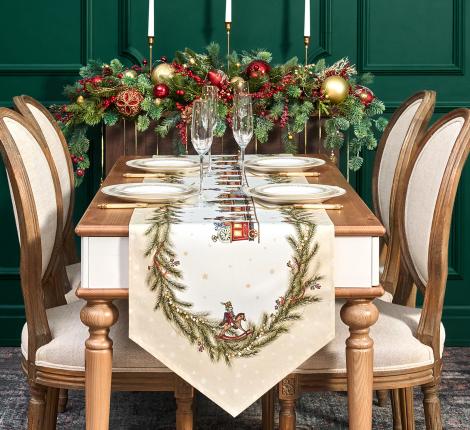 Дорожка на стол "ЩЕЛКУНЧИК", 45х300 см, бежевый