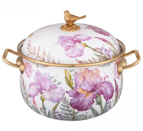 Кастрюля эмалированная с крышкой "IRISES" 950-753, 3,8 л