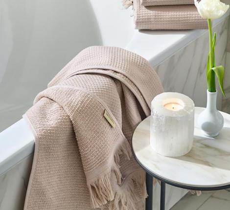 Комплект вафельно-махровых полотенец Luxberry "IRIS" (30x50,50x100,70x140), мокко