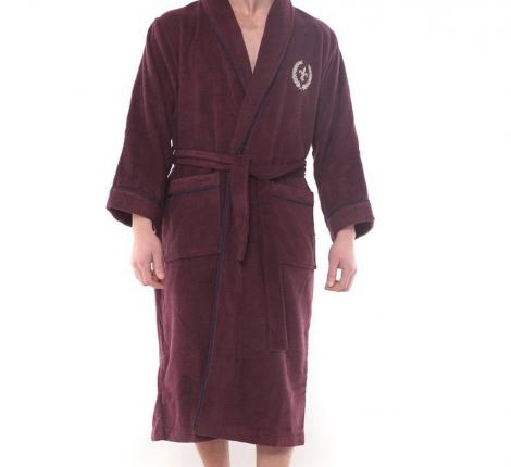 Халат мужской махровый с капюшоном Maison D'or "SEYMOUR" баклажан, 5XL(58)/6XL(60)