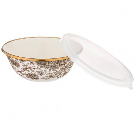 Набор эмалированных мисок 3 шт. с крышкой "ROYAL GARDEN", 6 предметов