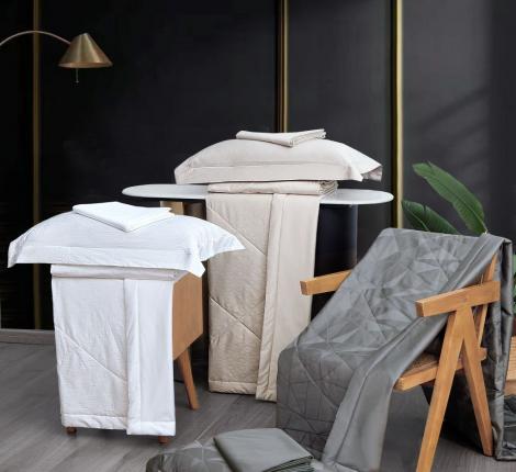 Постельное белье с одеялом "Asabella" 1185-2OSP Жаккард, Семейный