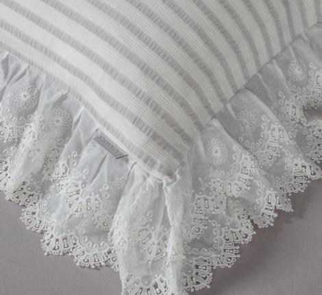 Постельное белье с одеялом "Kazanov.A." Stripe Muslin lace (серебро платина), Евро