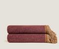 Плед "SOFT BAMBOO" BURGUNDY с тесьмой BRIGITTE (бордовый), 160х200