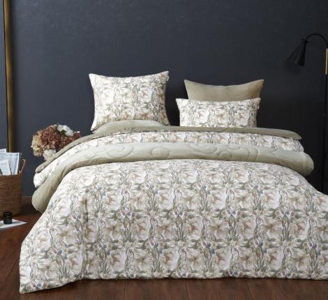 Постельное белье с одеялом "Kazanov.A." Верде (олива жемчуг) Велюр/Egypt Cotton, Евро