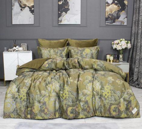 Постельное белье с одеялом "Kazanov.A." Филис (охра олива) Велюр/Egypt Cotton, Семейный