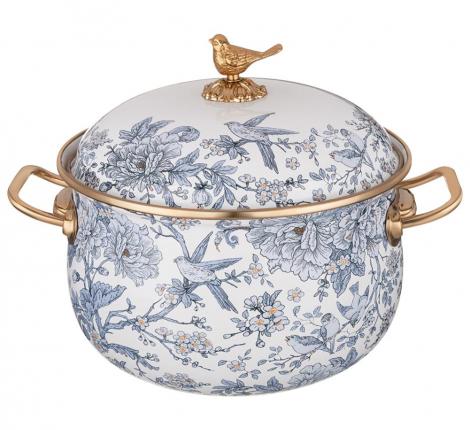 Кастрюля эмалированная с крышкой "ROYAL GARDEN" 950-673, 3,8 л