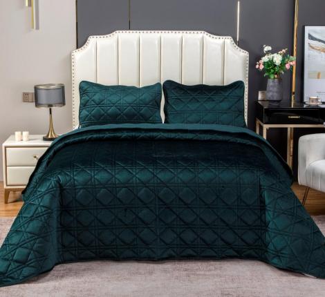Покрывало велюровое "Kazanov.A." Dori (изумруд), 240х260