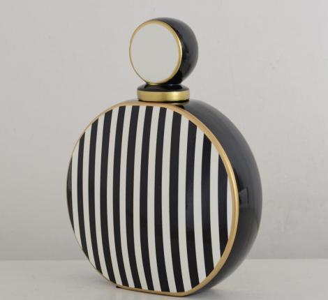 Ваза с крышкой "PERFUME" (черно-белый) керамика, 25x11x33 см