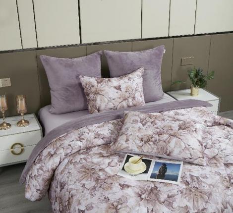 Постельное белье с одеялом "Kazanov.A." Хиллари (пыльная роза) Велюр/Egypt Cotton, Семейный