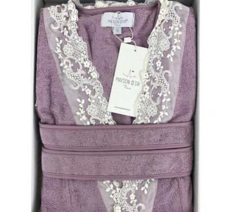 Халат женский махровый Maison D'or "MARVEL" фиолетовый, M(46)-L(48)