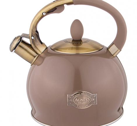 Чайник со свистком "ТЮДОР", 3,0 л (шоколад)