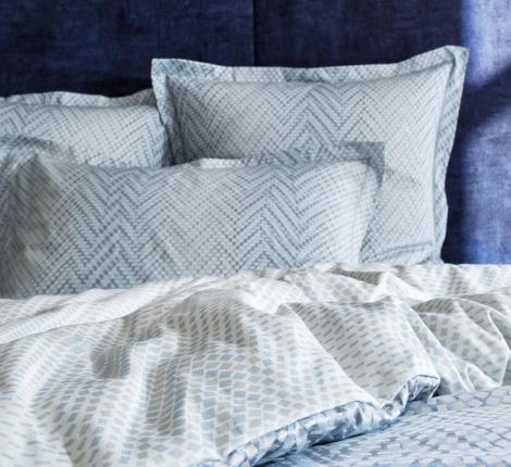 Постельное бельё "Blanc des Vosges" GRAVITY BLEU CELESTE Сатин ДеЛюкс, Евро