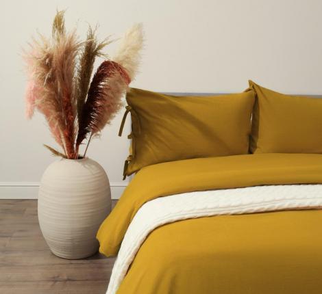 Постельное белье "Sofi de Marko" Аредель (горчичный) Лён, 1,5 спальный