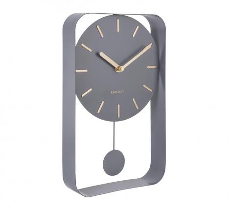 Часы настенные с маятником Karlsson "CHARM SMALL" (серый), 32,5x20x5 см