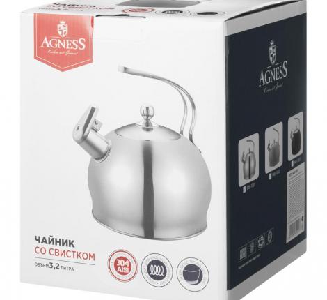 Чайник со свистком "AGNESS" 948-1002, 3,2 л