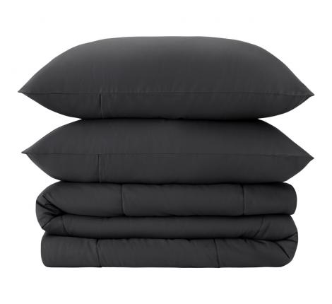 Постельное белье с одеялом "Sofi de Marko" Эльмира (антрацит) Сатин, 1,5 спальный