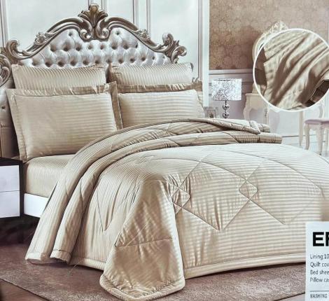 Постельное бельё c одеялом EFOR SATEN BEJ (бежевый), Евро