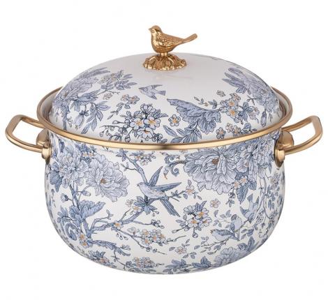Кастрюля эмалированная с крышкой "ROYAL GARDEN" 950-674, 4,8 л