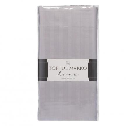 Наволочка "Sofi de Marko" Моне (пепельно-лиловый) Страйп Сатин, 70х70 с ушками 5см (1 шт.)