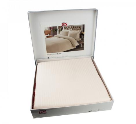 Постельное белье "TAC" жаккард  Basic stripe Евро, лиловый