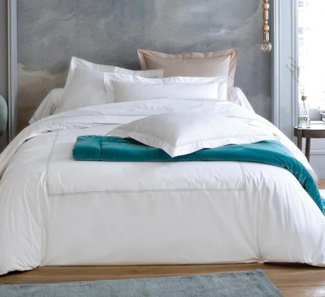 Постельное бельё "Blanc des Vosges" SOUVENIRS CELADON перкаль, Евро макси