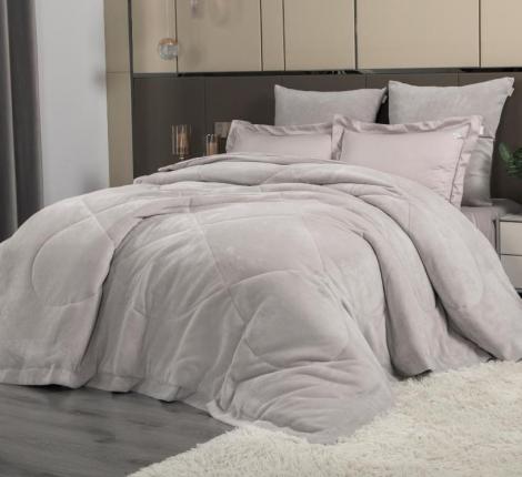 Постельное белье с одеялом "Kazanov.A." Lindor Fluffy (платина бежевый) Велюр/Egypt Cotton, Семейный