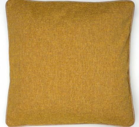 Подушка декоративная "TACTO" 40х40, желтый (светло-коричневый кант)