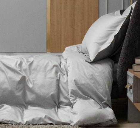 Пододеяльник "ASH GREY ALLURE GRASS" Мако-Сатин, 200х200