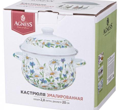 Кастрюля эмалированная с крышкой "FAMILY FARM", 2.8 л