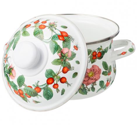 Кастрюля эмалированная с крышкой "ШИПОВНИК", 3.6 л