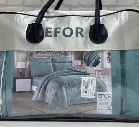 Постельное белье с одеялом EFOR PREMIUM SATEN (бирюзовый), Евро
