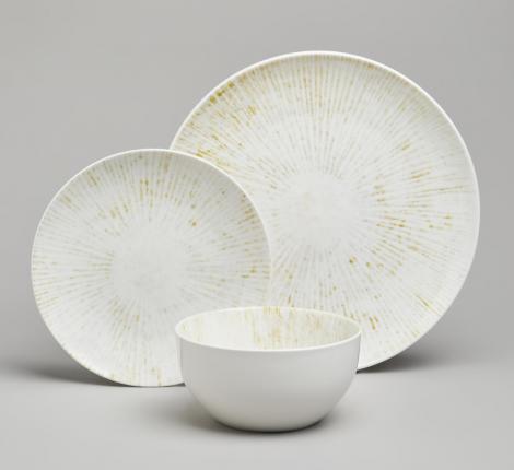 Набор посуды обеденный BRONCO "DAILY" на 4 персоны, 12 предметов (горчичный)