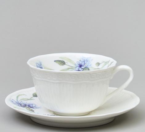 Чайный набор "ВАСИЛЬКИ" на 2 персоны, 4 предмета (330 мл)