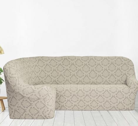 Чехол на 3-х местный угловой диван Karteks &quot;Классика&quot; KAR 012-02, кремовый
