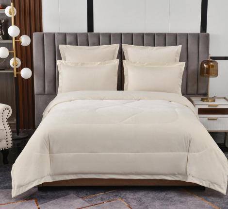 Постельное белье с одеялом "Sofi de Marko" Энрике (молоко-м) Велюр, Семейный