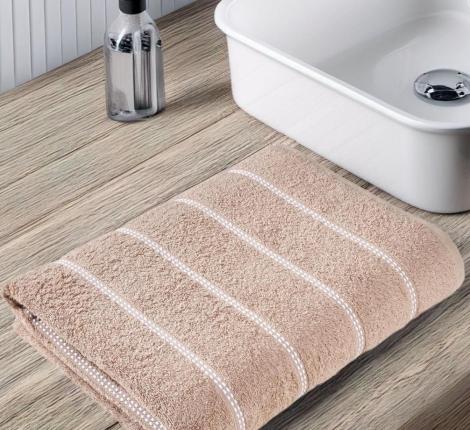 Полотенце махровое "DO&CO" жаккард 90х150 (1/1) TUROVA, бежевый