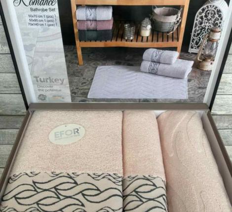 Набор полотенец EFOR "ROMANCE" (50*70;50*90;70*140), пудровый