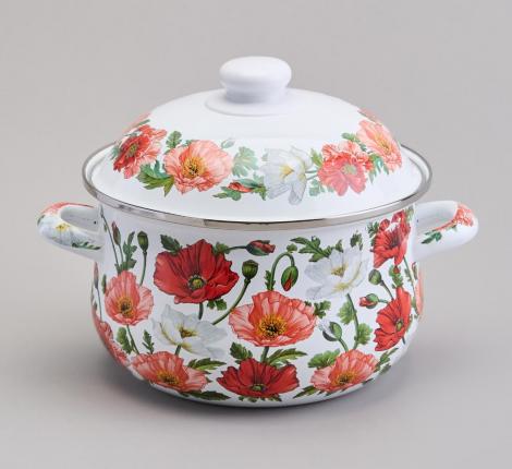 Кастрюля эмалированная с крышкой "МАКИ", 2.8 л