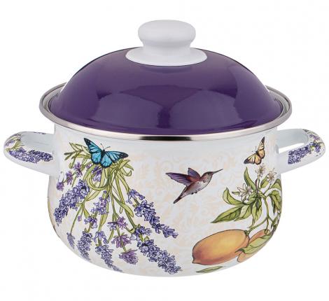 Кастрюля эмалированная с крышкой "ПРОВАНС" ЛИМОНЫ, 2,0 л