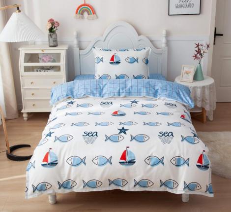 Постельное белье детское "Sofi de Marko" Морские рыбки Сатин, 1,5 спальный