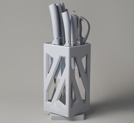 Набор кухонных ножей "AGNESS" 911-761 на вращающейся подставке, 8 предметов