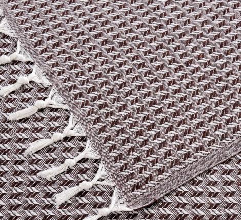 Покрывало вафельное с бахромой "METEOR" DEVONE (коричневый), 200х230